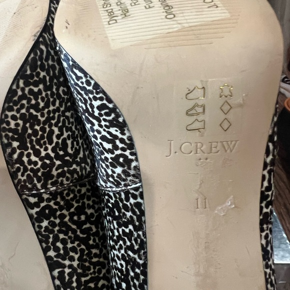 J. Crew Women's Brown and Cream Dotty Print Calf Hair Heels 11 - Picture 5 of 7
